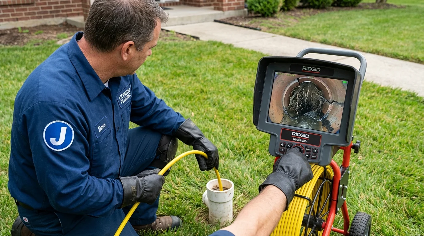 Sewer camera inspection being performed by Johns Plumbing LLC in Livermore