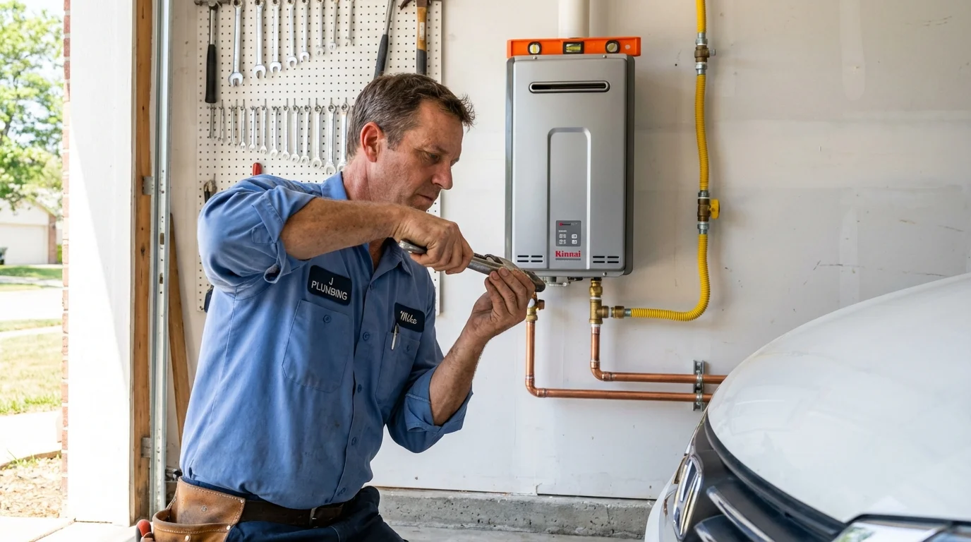 Tankless water heater installation by a Johns Plumbing LLC plumber in Livermore